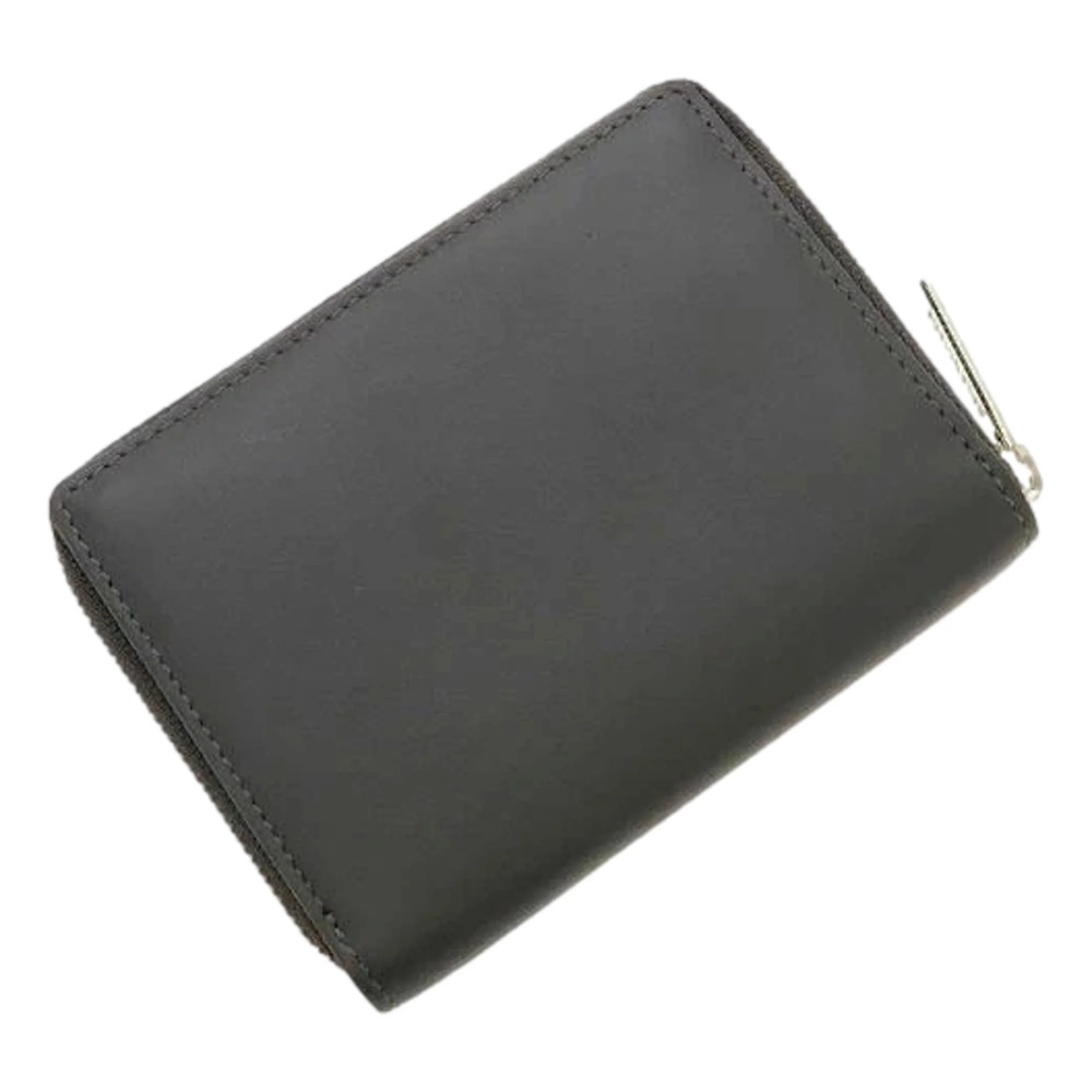 Balenciaga Smooth Calfskin Leather Zip Around Coin Case Wallet Gray Silver - Picture 1 of 5